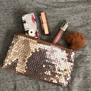 MAC Cosmetics Rose Gold Sequin Makeup Bag